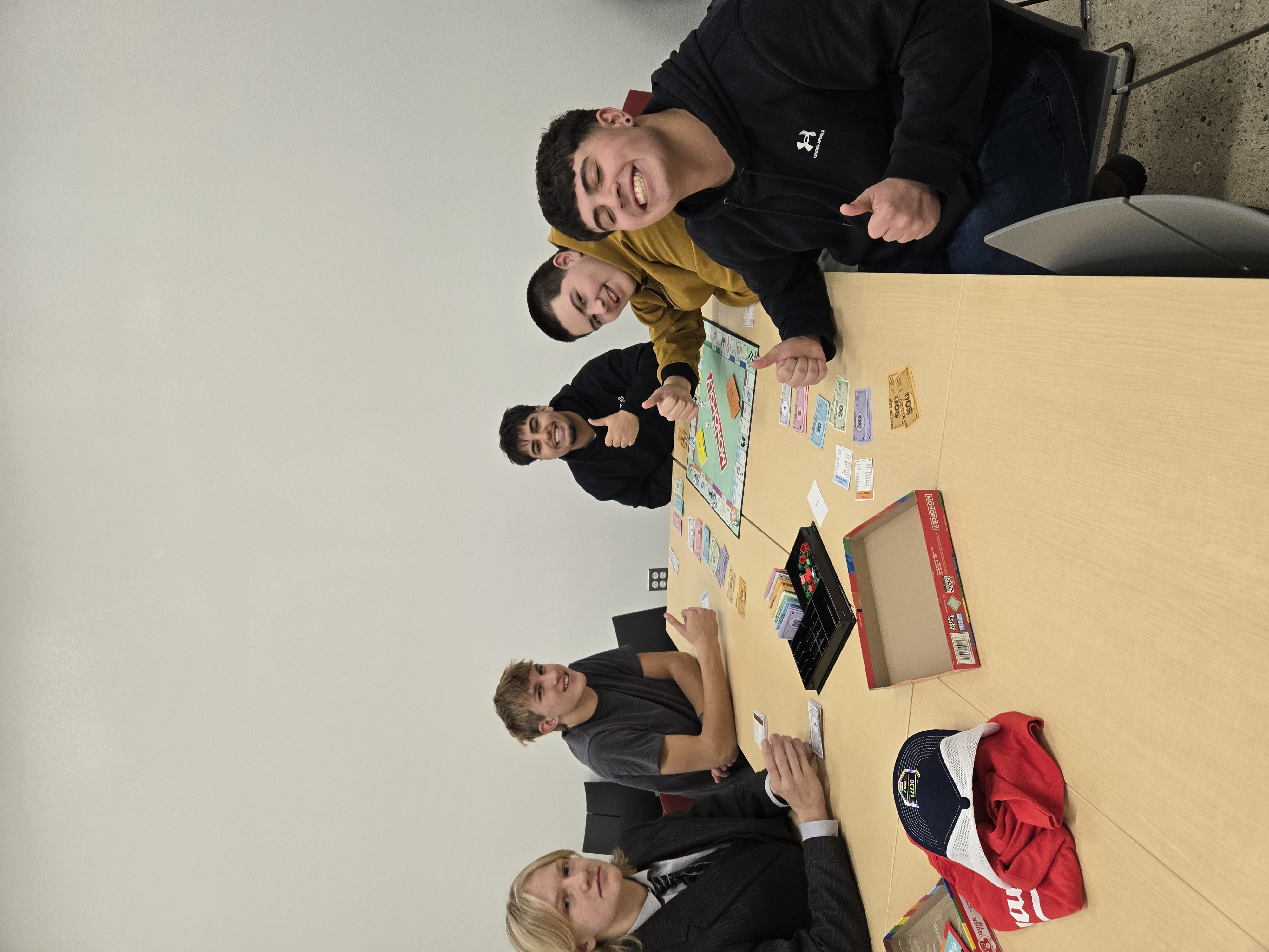 Students playing games and working puzzles